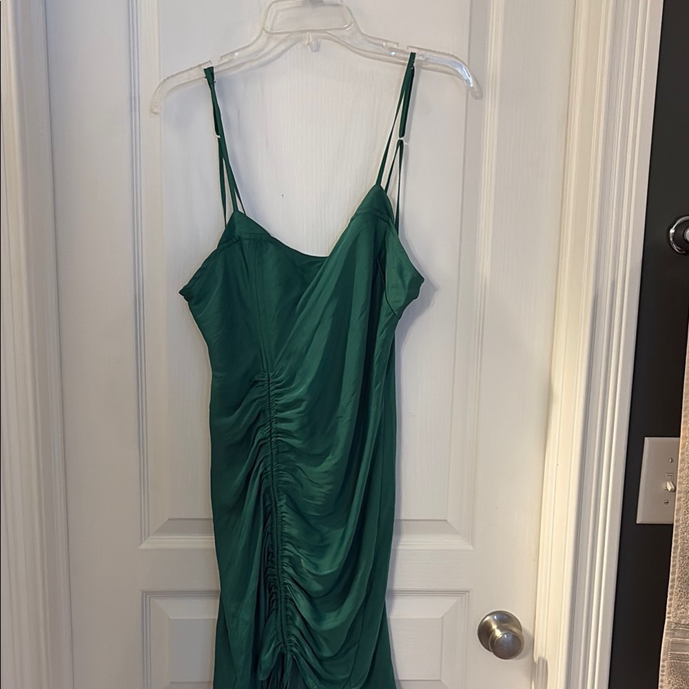 Free people Green Ruched Dress